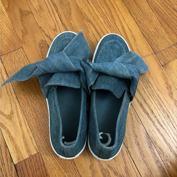 G by Guess Slip On Shoes Women’s 8.5M Blue Denim Sneakers Platform With Bow - Picture 4 of 8